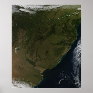 Póster Vista por satélite de Suramérica