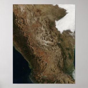 Póster Vista por satélite del paisaje de Mexi central