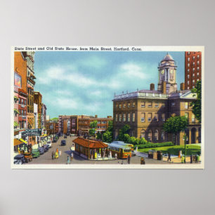 Póster Vista principal de la calle estatal y el estado an