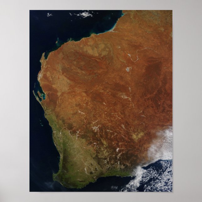Póster Vista satelital de Australia Occidental (Frente)