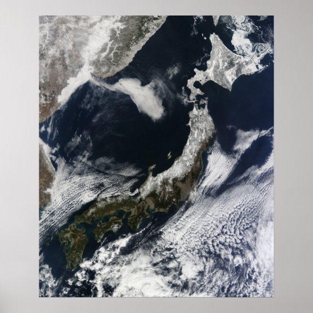 Póster Vista satelital de Japón (Frente)