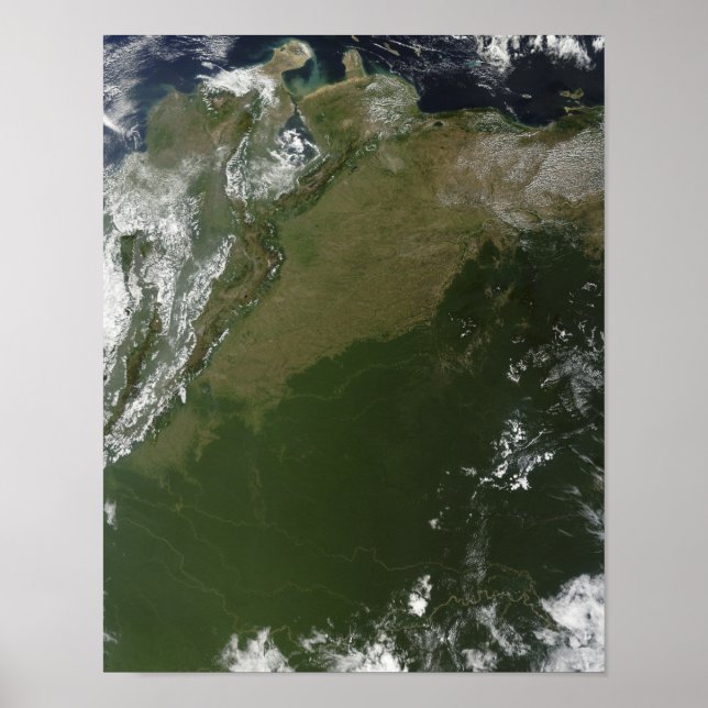 Póster Vista satelital de la parte oriental de Columbia (Frente)