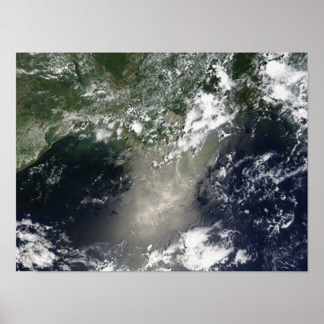 Póster Vista satelital de las vetas y cintas de petróleo (Frente)