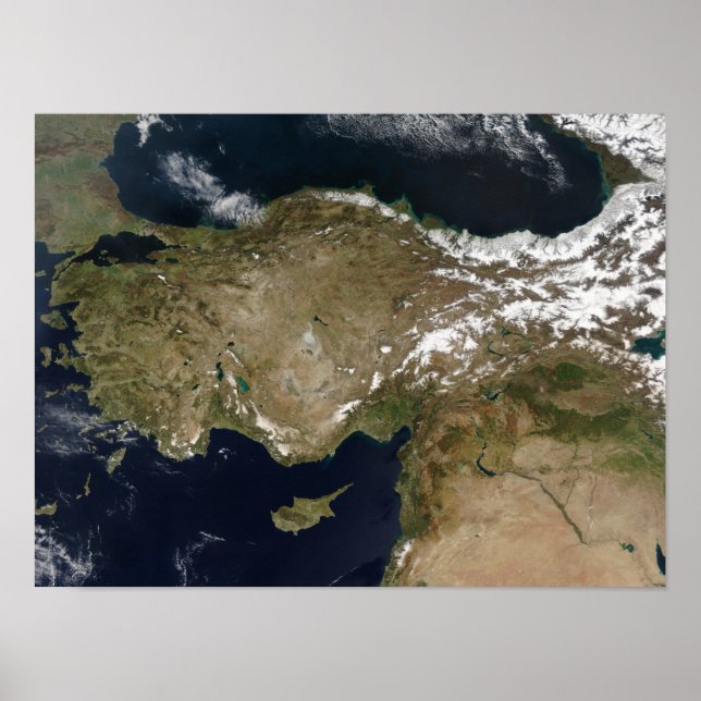 Póster Vista satelital de Turquía (Frente)