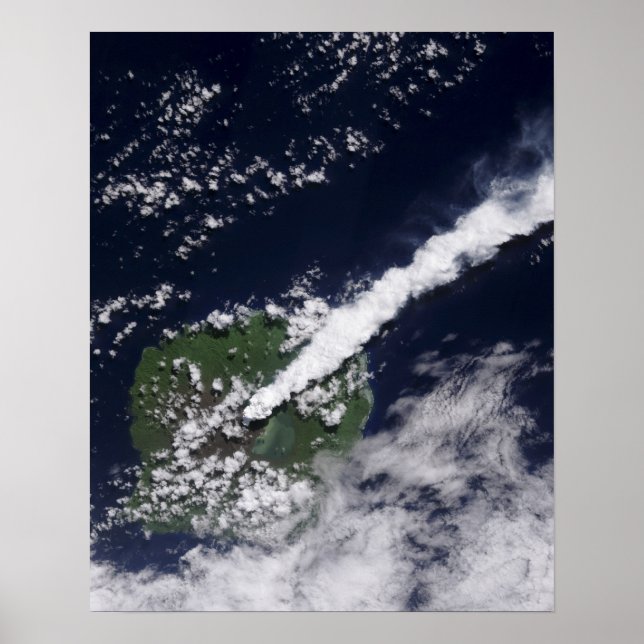 Póster Vista satelital de un penacho espeso y rico en vap (Frente)