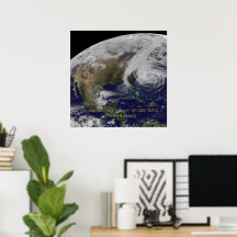 Vista satelital del huracán Sandy