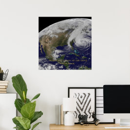 Póster Vista satelital del huracán Sandy