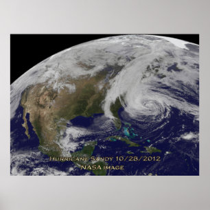 Póster Vista satelital del huracán Sandy 60x40 Poster