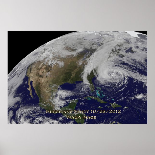 Póster Vista satelital del huracán Sandy 60x40 Poster (Frente)
