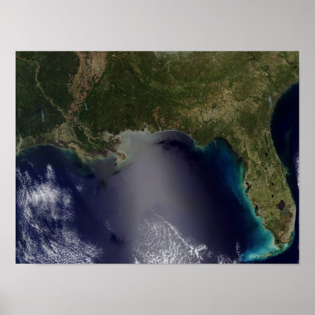 Póster Vista satelital del sureste de Estados Unidos (Frente)