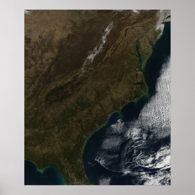 Póster Vista satelital del sureste de Estados Unidos (Frente)