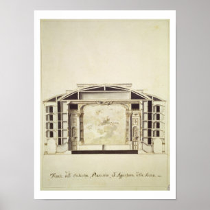 Póster Vista seccionada transversalmente de un teatro en