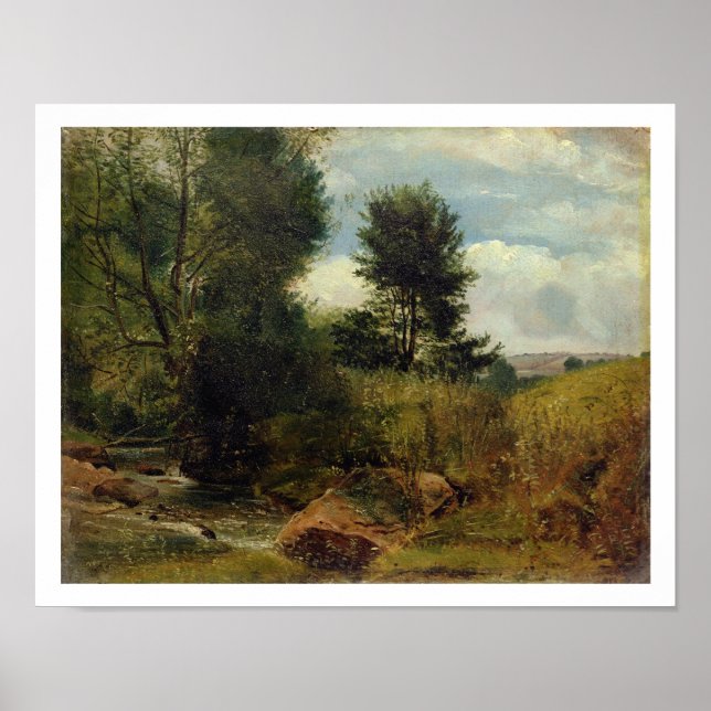 Póster Vista sobre el río Sid, cerca de Sidmouth, c.1852  (Frente)