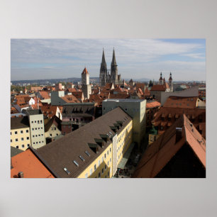 Póster Vista sobre Regensburg, Alemania