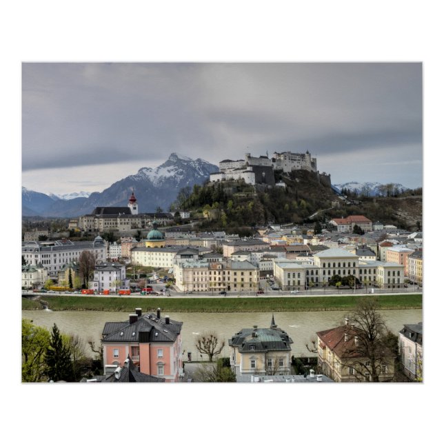 Póster Vista sobre Salzburgo Austria (Anverso)