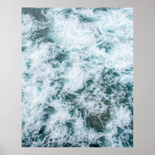 Póster Vista superior de las olas del océano