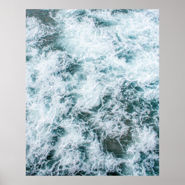 Póster Vista superior de las olas del océano (Frente)