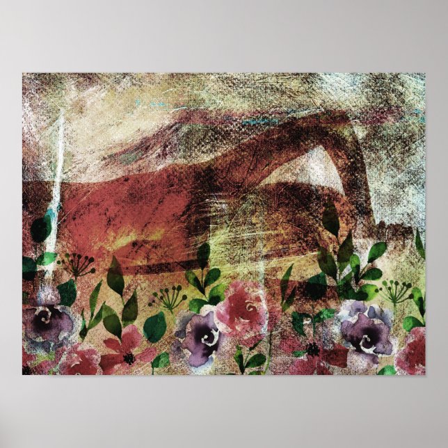 Póster Vista trasera de una mujer con una espada detrás d (Frente)