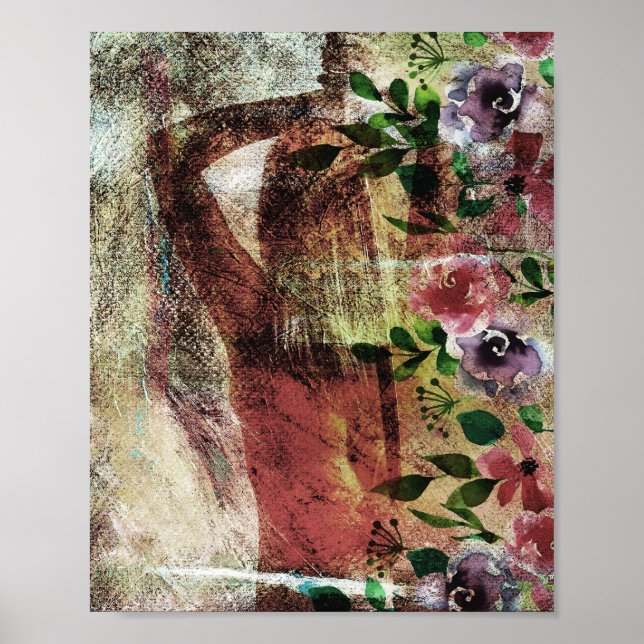 Póster Vista trasera de una mujer con una espada detrás d (Frente)