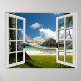 Póster Vista Tropical Beach Fake Window