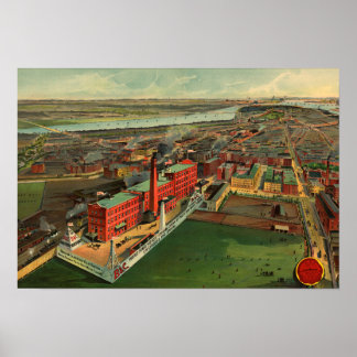 Póster Vista visual de los pájaros vintage del Boston Cir