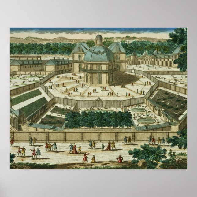 Póster Vista y perspectiva del Salón de la Menagerie (Frente)