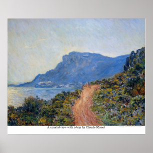 Póster Vistas a la costa y a la bahía de Claude Monet