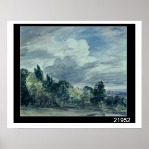 Póster Vistas a un amplio paisaje, con árboles en primer 