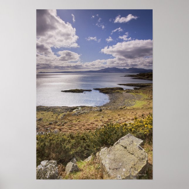 Póster Vistas al agua y a la costa en Bute, Argyll, Escoc (Frente)