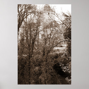 Póster Vistas Al Castillo Desde El Bosque