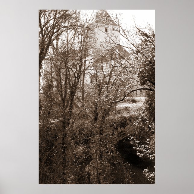 Póster Vistas Al Castillo Desde El Bosque (Frente)