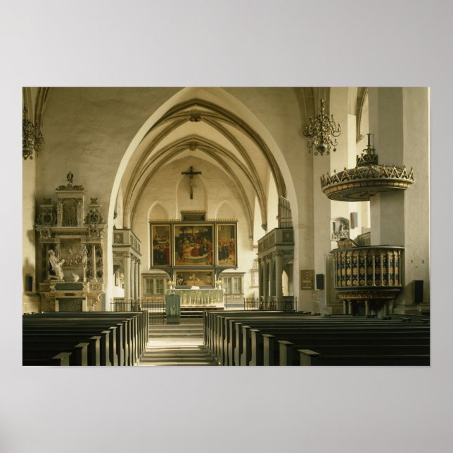 Póster Vistas al interior de la iglesia con (Frente)
