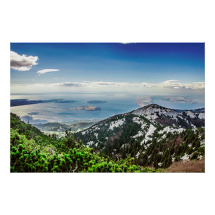 Póster Vistas al mar desde las montañas