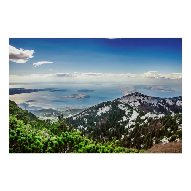 Póster Vistas al mar desde las montañas (Anverso)
