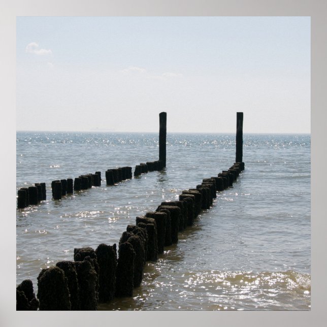 Póster Vistas al mar - saludos desde la playa (Frente)