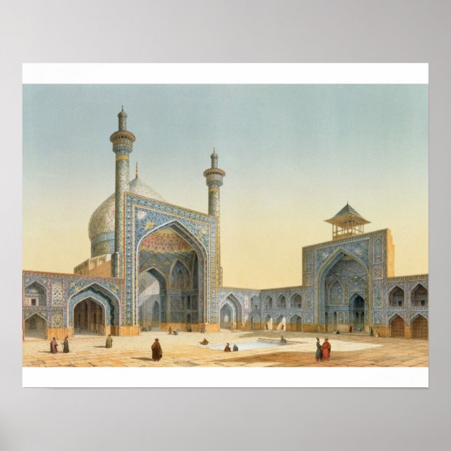 Póster Vistas al patio del Mesdjid-i-Shah, Isfah (Frente)
