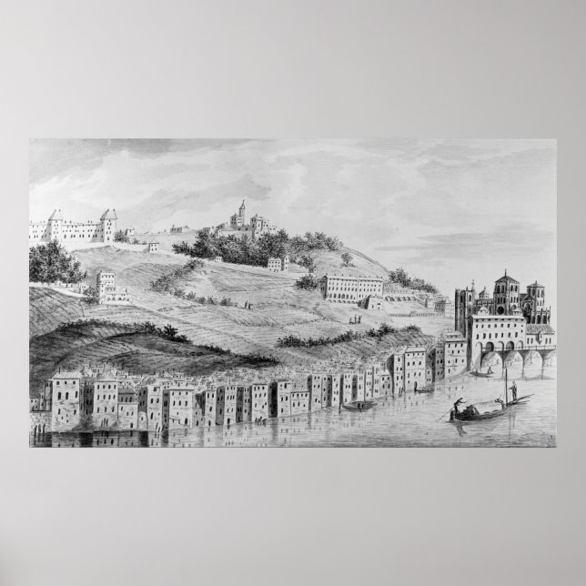 Póster Vistas al puerto de la ciudad de Lyon (Frente)