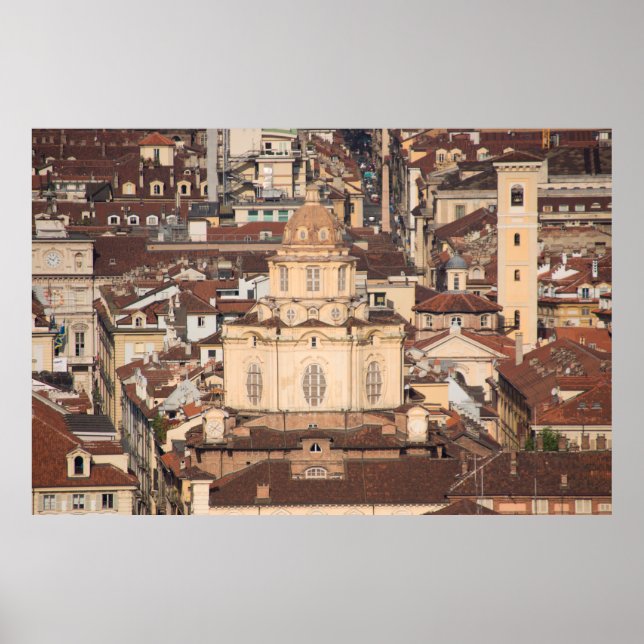 Póster vistas al tejado de la ciudad italiana, arquitectu (Frente)