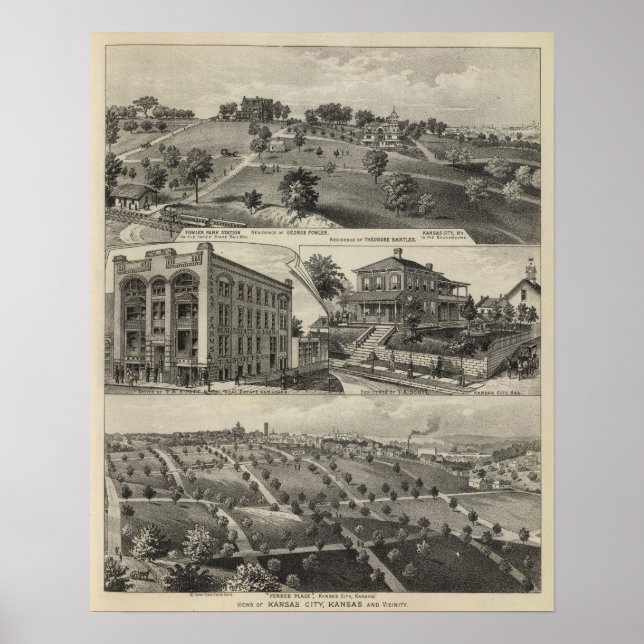 Póster Vistas de Kansas City, Kansas (Frente)