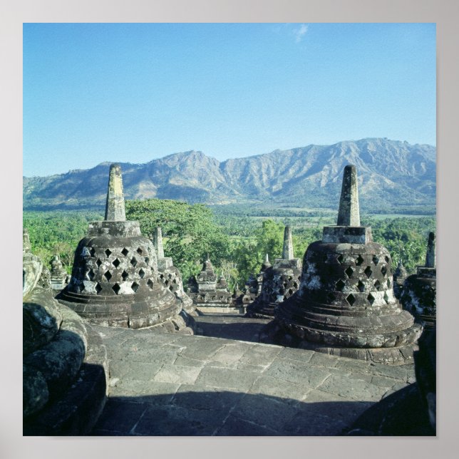 Póster Vistas de las tres terrazas circulares (Frente)