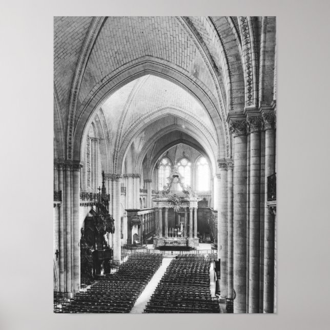 Póster Vistas interiores a la nave y al coro (Frente)