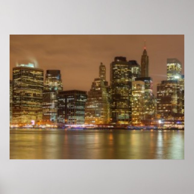 Póster Vistas panorámicas a la ciudad de Nueva York (Frente)