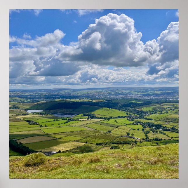 Póster Vistas tranquilas desde Pendle Hill... (Frente)