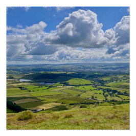 Póster Vistas tranquilas desde Pendle Hill...