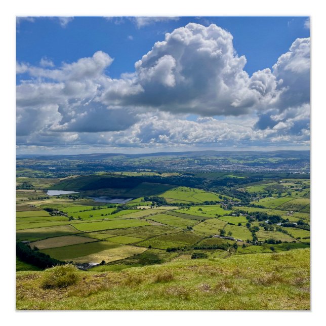 Póster Vistas tranquilas desde Pendle Hill... (Anverso)