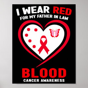 Póster Visto Rojo Por Conciencia Del Cáncer De Sangre De 