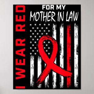Póster Visto Rojo Por La Enfermedad Del Corazón De Mi Sue