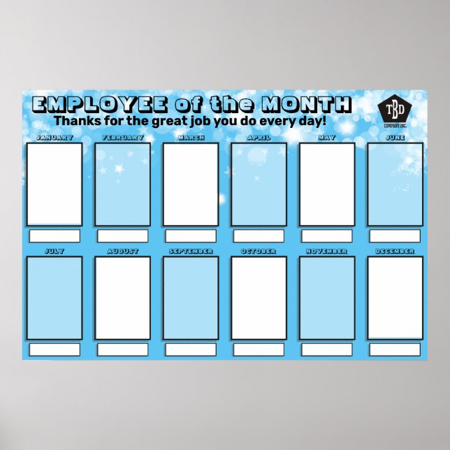 Póster visualización de la foto de reconocimiento de empl (Frente)