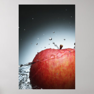 Póster Vitalidad Crujiente: Salpicadura de Agua de Manzan