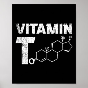 Póster Vitamina T Testosteron Bodybuilding Gym Fitness Tr
